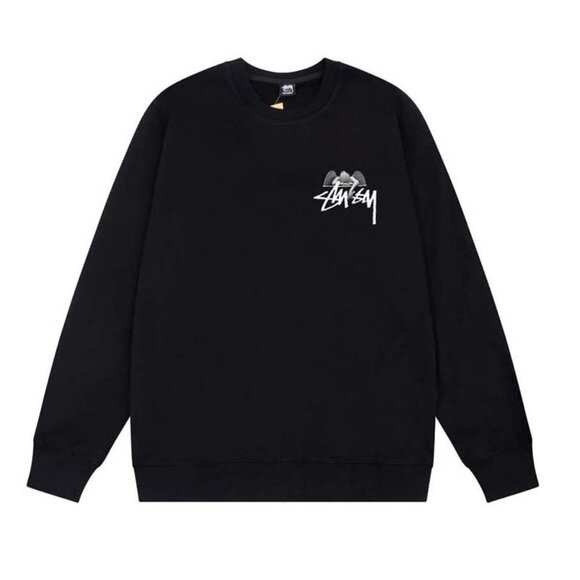 Men's Stussy Black Crew Neck Sweatshirt L - Picture 1 of 7